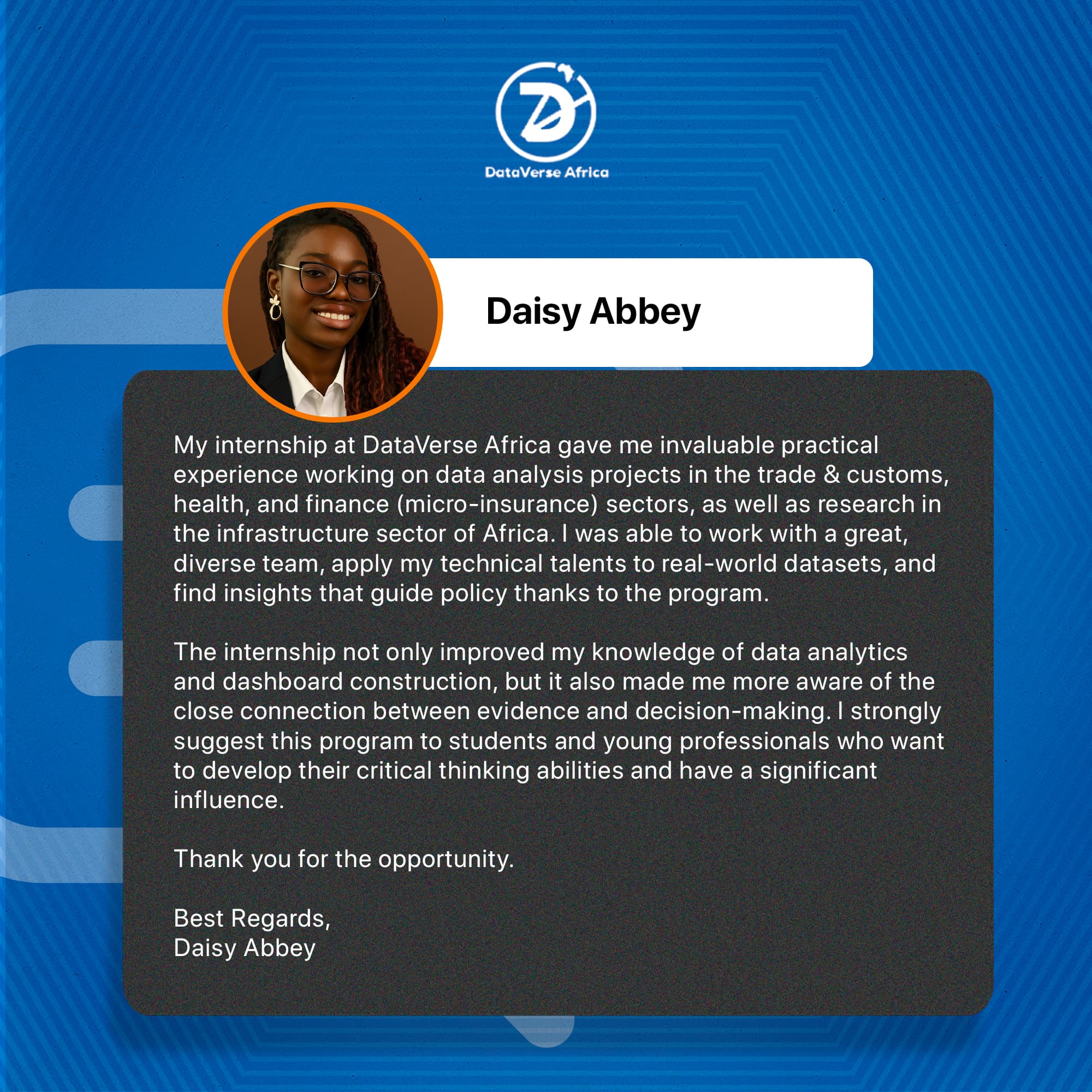 Internship testimonial 2