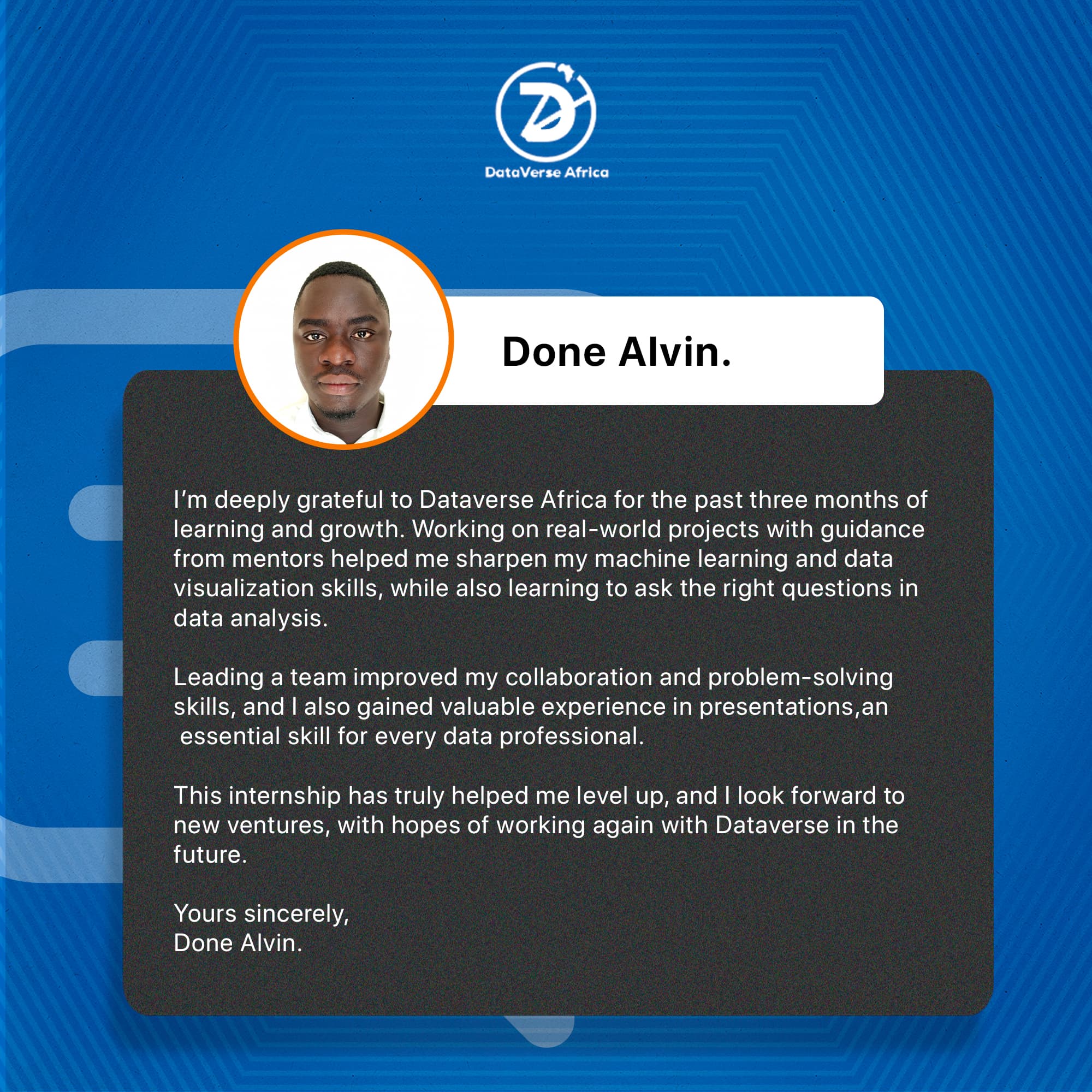 Internship testimonial 3