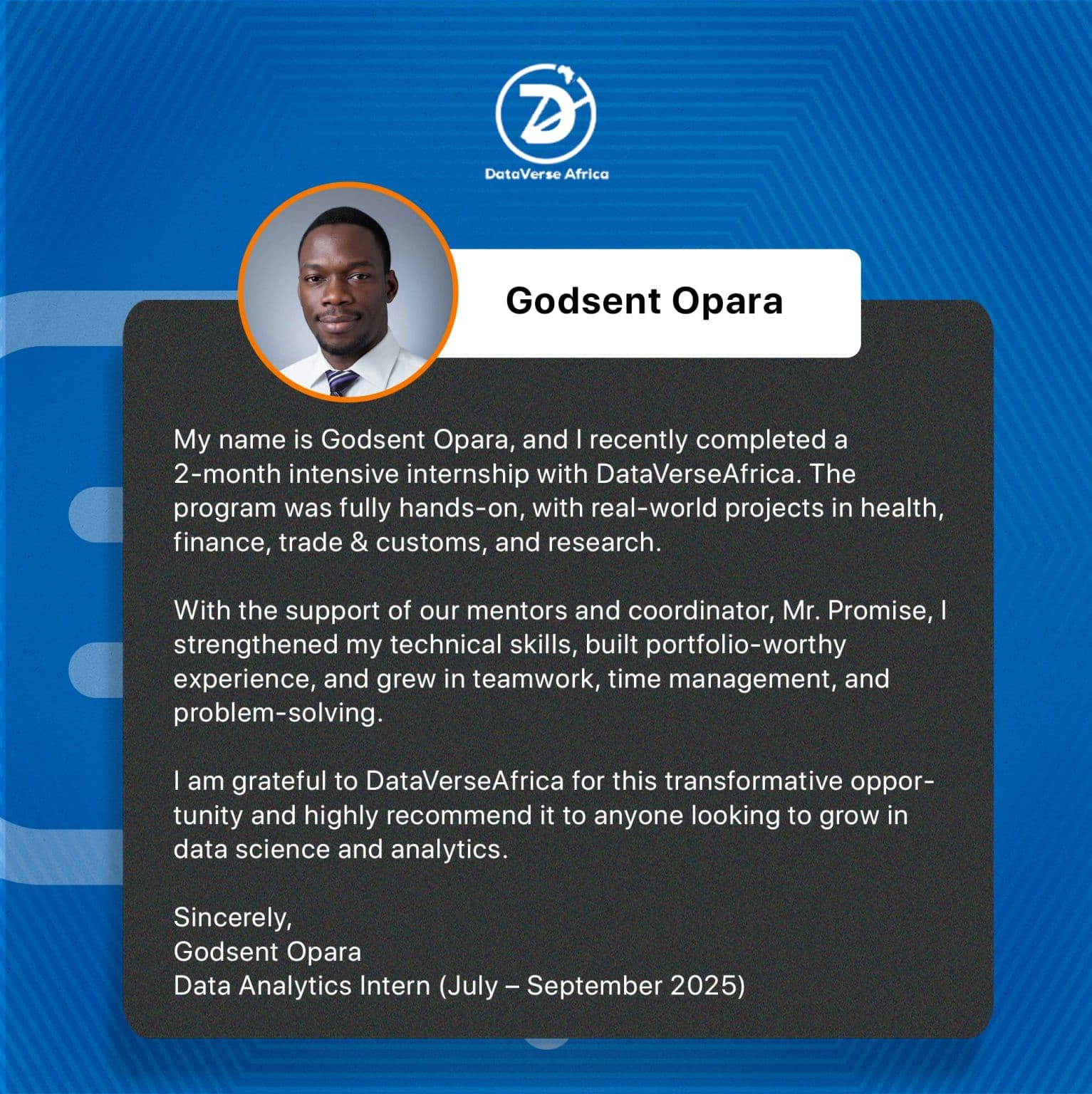 Internship testimonial 8